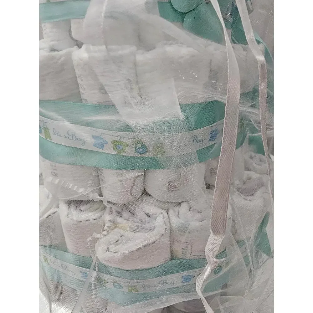 Traditional BOYS Diaper Cake PAMPERS NEWBORN Diapers 3 TIERS